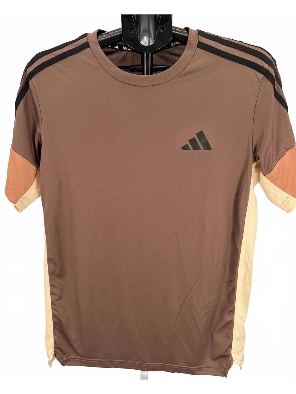 Modern Adidas Training Tee Brown Colorblock Athletic Shirt M